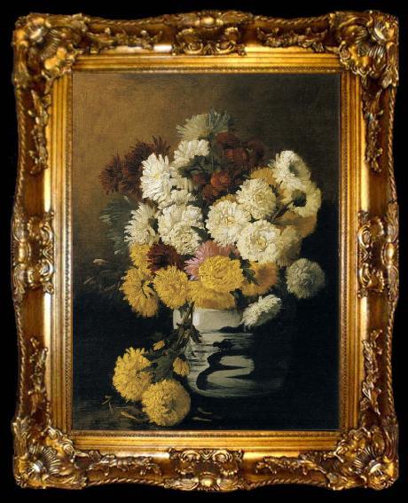 framed  Hirst, Claude Raguet Chrysanthemums in a Canton Vase, ta009-2